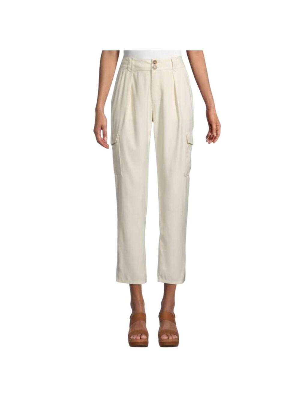 Paige Becca Pleated Cargo Pants Flowy Rayon SZ 6 Designer  Minimalist Summer
